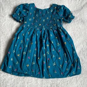 Cat & Jack Teal Floral Kids Dress